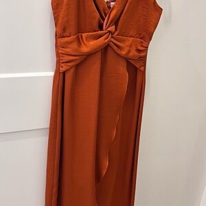 Elegant Rust Orange Dress